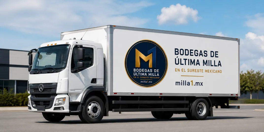 Truck with Milla1 advertisement